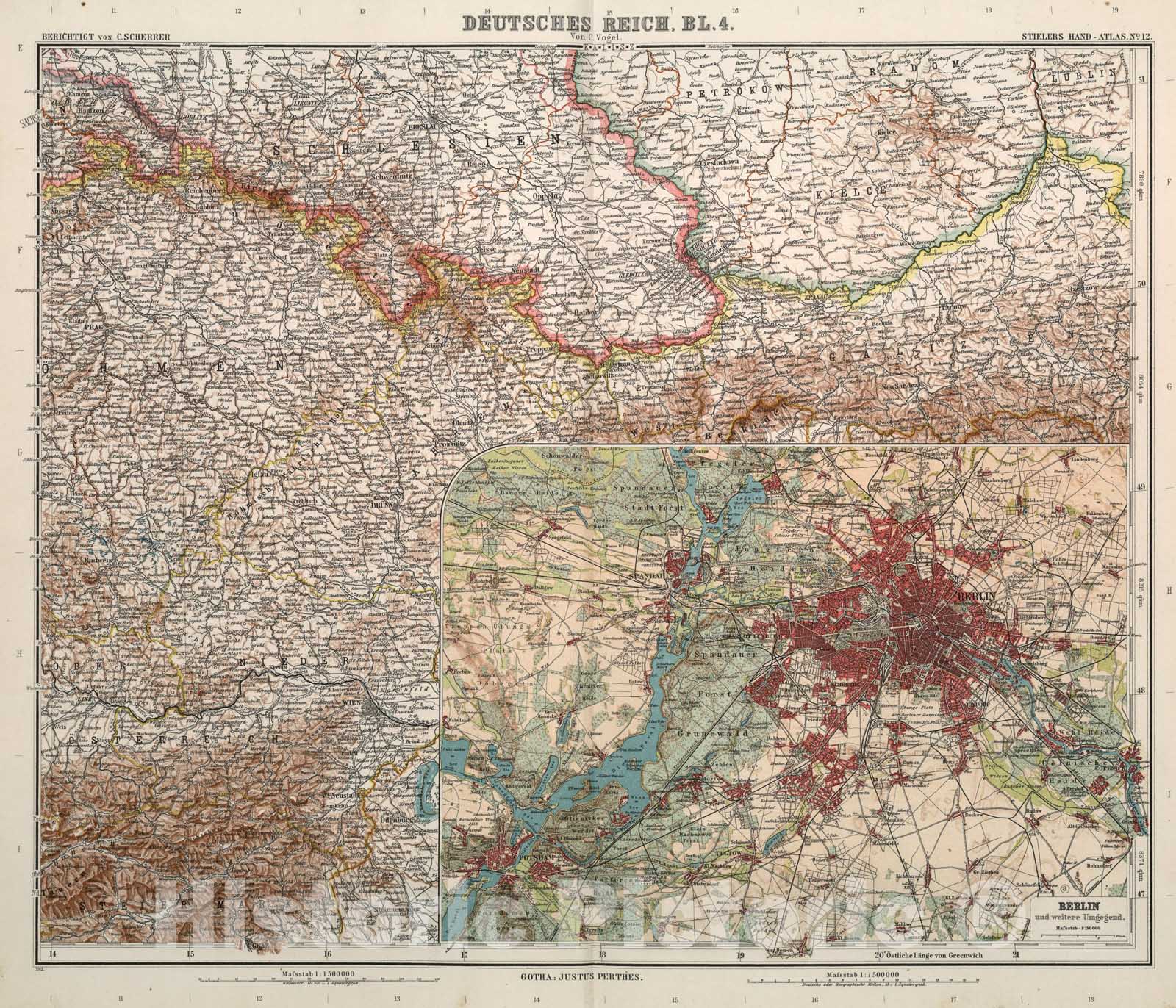 Historic Map : Nr. 12. Deutsches Reich, Bl. four ... von C. Vogel., 1911, Vintage Wall Art