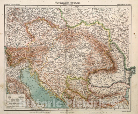 Historic Map : Nr. 16. Oesterreich-Ungarn., 1911, Vintage Wall Art
