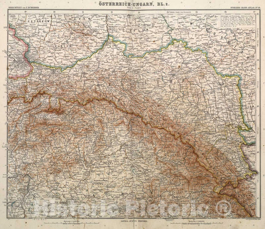 Historic Map : Nr. 18. Oesterreich-Ungarn, Blatt two ... von C. Vogel., 1911, Vintage Wall Art
