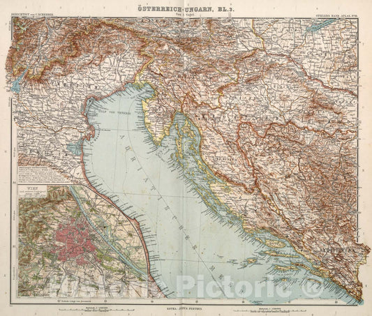 Historic Map : Nr. 19. Oesterreich-Ungarn, Blatt 3., 1911, Vintage Wall Art
