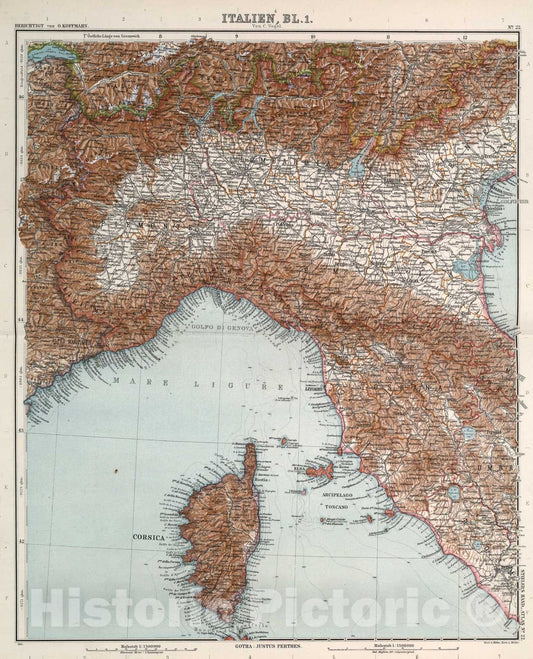 Historic Map : Nr. 22. Italien Bl. one von C. Vogel., one9oneone, Vintage Wall Art