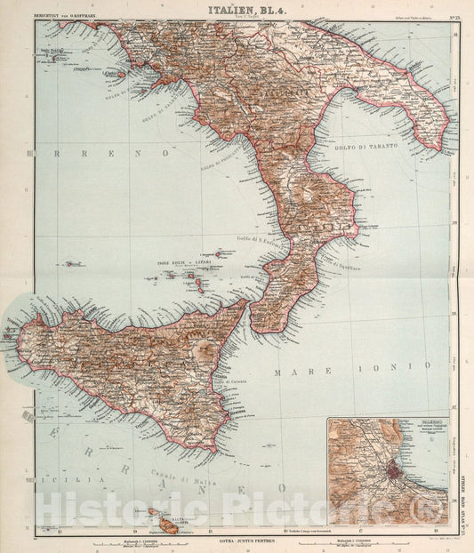 Historic Map : Nr. 25. Italien Bl. four von C. Vogel., 1911, Vintage Wall Art