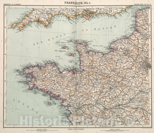 Historic Map : Nr. 27. Frankreich, Bl. 1. ... von C. Vogel., 1911, Vintage Wall Art