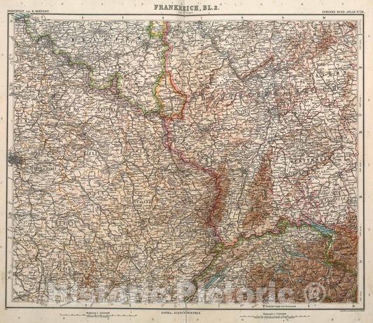 Historic Map : Nr. 28. Frankreich, Bl. 2. ... von C. Vogel., 1911, Vintage Wall Art