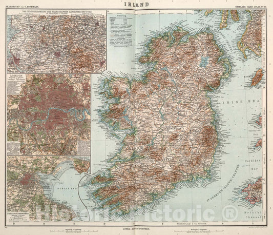 Historic Map : Nr. 39. Irland. ... von O. Koffmahn., 1911, Vintage Wall Art