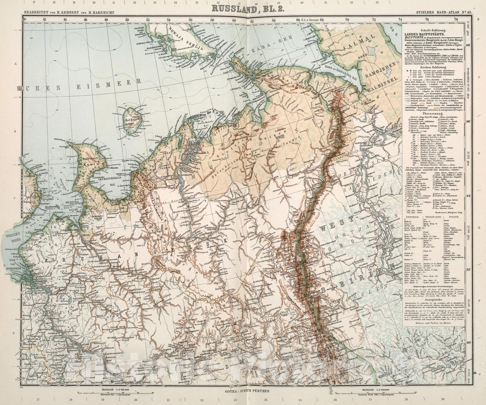 Historic Map : Nr. 45. Russland, Bl. 2. ... von H. Kehnert und H. Habenicht., 1911, Vintage Wall Art
