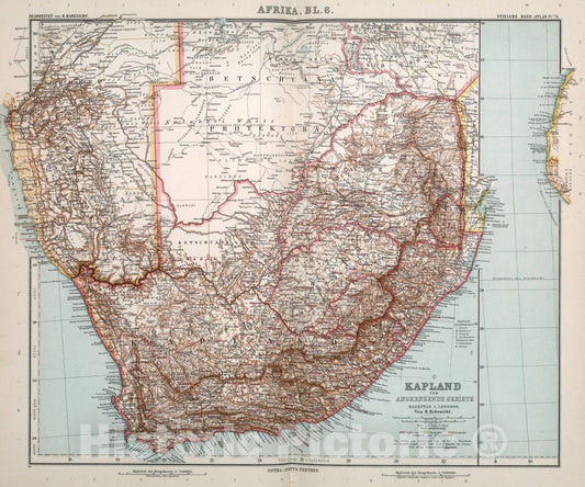 Historic Map : Nr. 74. Afrika, Bl. 6. ... von H. Habenicht., 1911, Vintage Wall Art