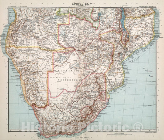 Historic Map : Nr. 75. Afrika, Bl. 7. ... von H. Habenicht., 1911, Vintage Wall Art