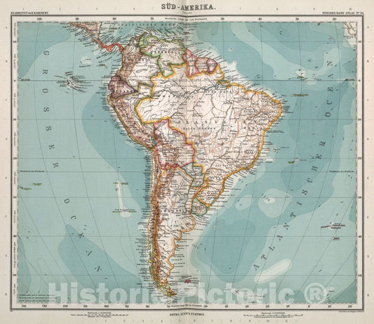 Historic Map : Nr. 94. Sued-Amerika. ... H. Habenicht., 1911, Vintage Wall Art