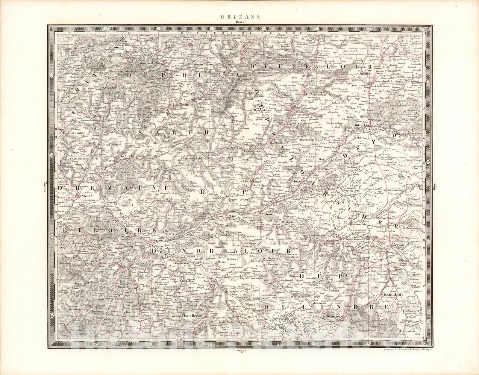 Historic Map : Orleans, 1838, Vintage Wall Art