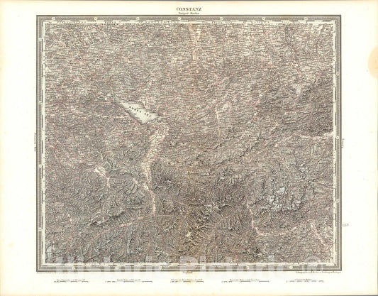 Historic Map : Constanz, 1838, Vintage Wall Art