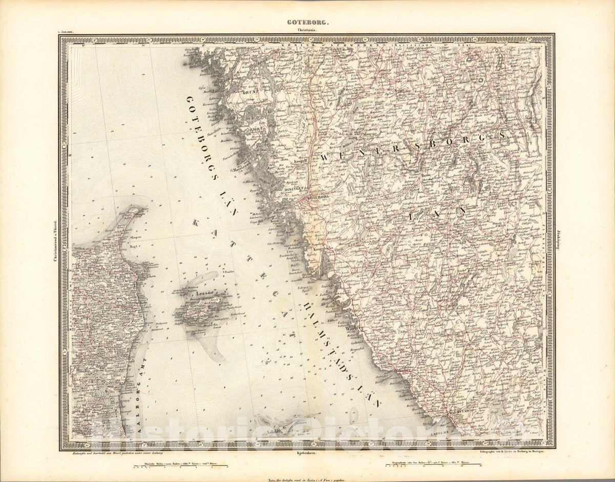 Historic Map : Gotheburg, 1838, Vintage Wall Art