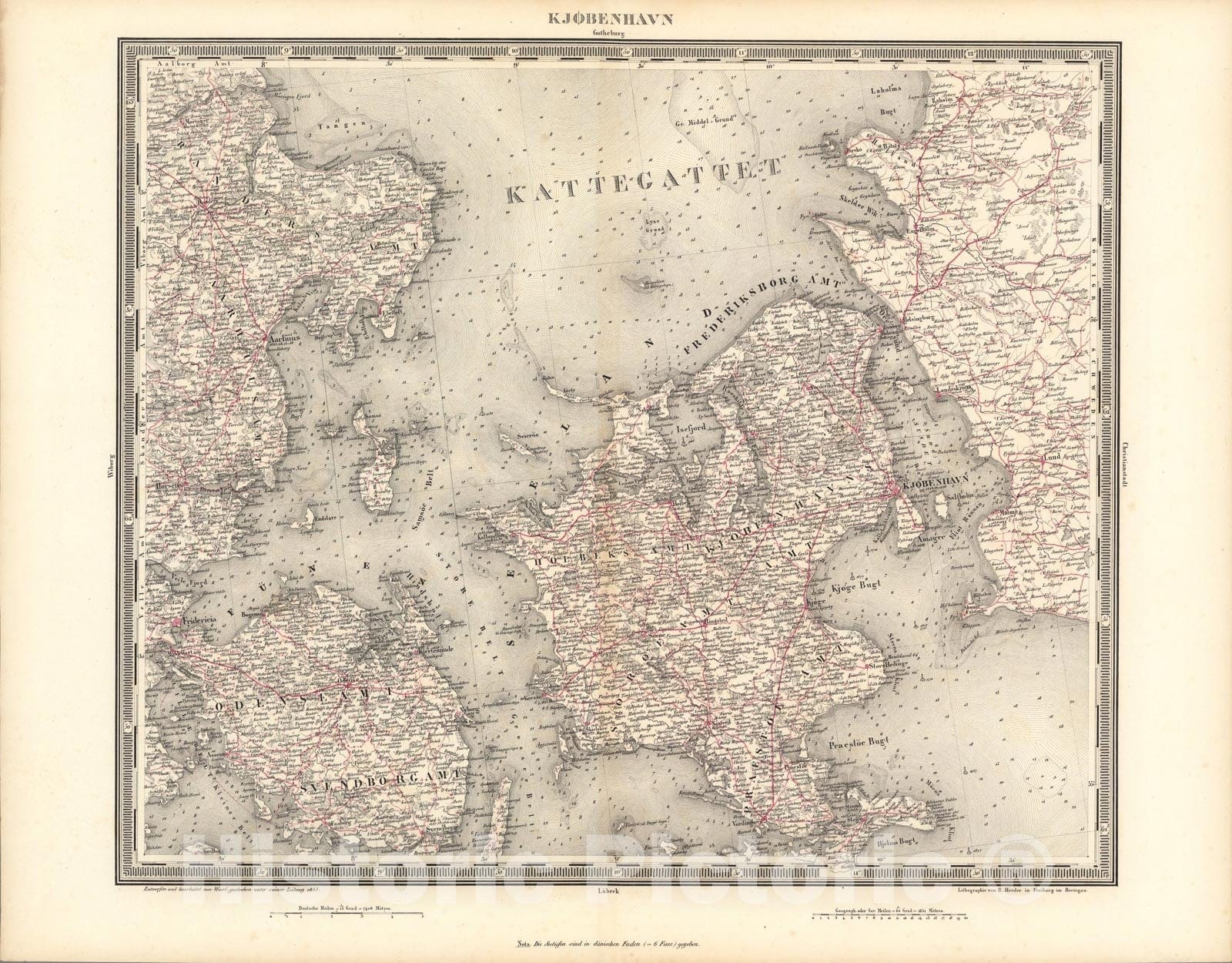 Historic Map : Kjobenhavn, 1838, Vintage Wall Art