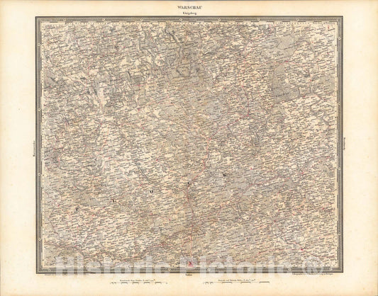 Historic Map : Warschau, 1838, Vintage Wall Art