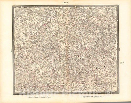 Historic Map : Posen, 1838, Vintage Wall Art