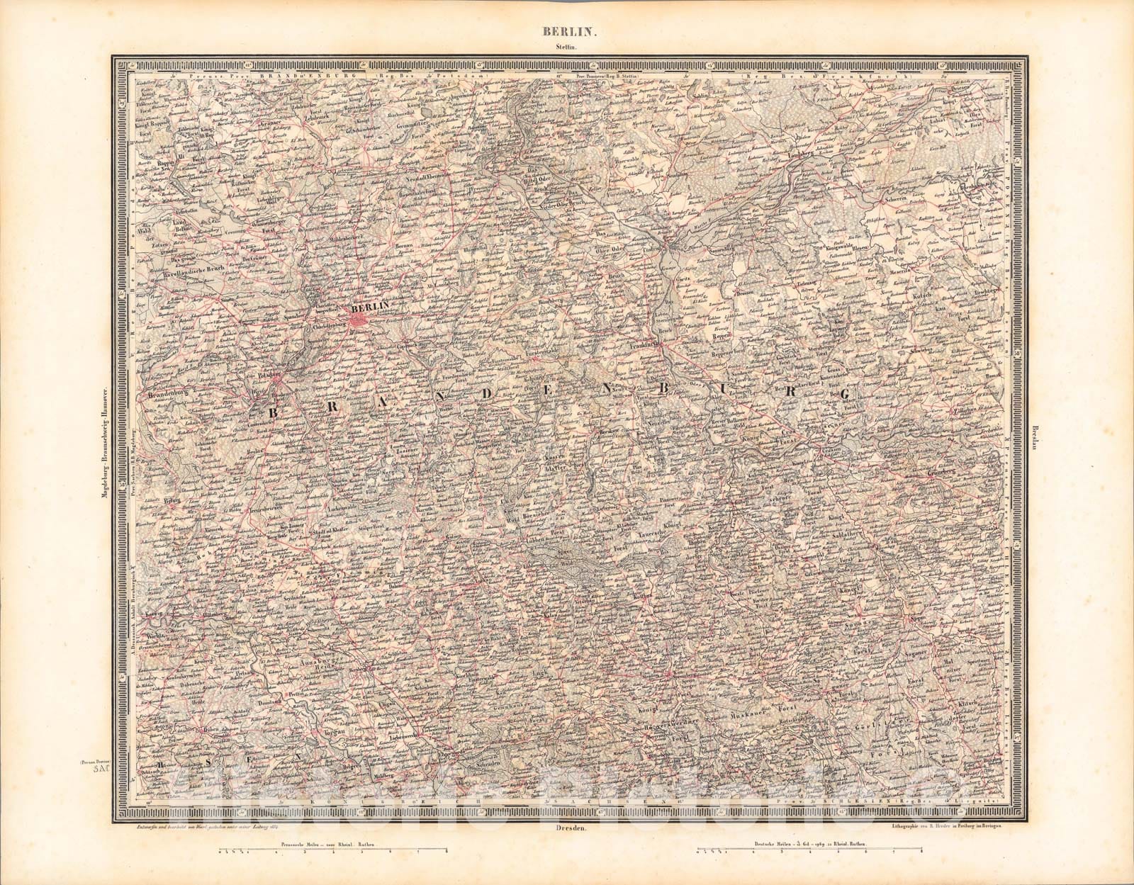 Historic Map : Berlin, 1838, Vintage Wall Art