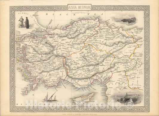 Historic Map : Asia Minor., 1851, Vintage Wall Art