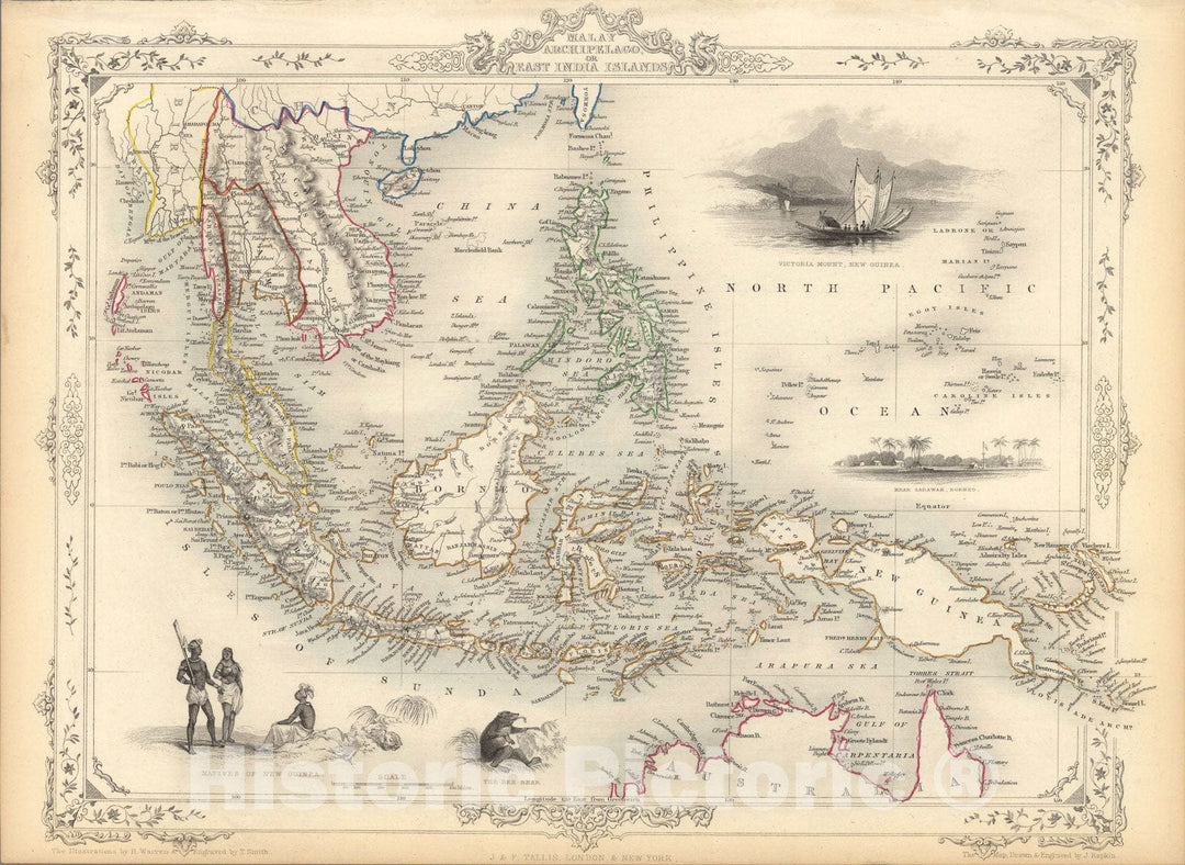 Historic Map : Malay Archipelago, Or East India Islands., 1851, Vintage Wall Art