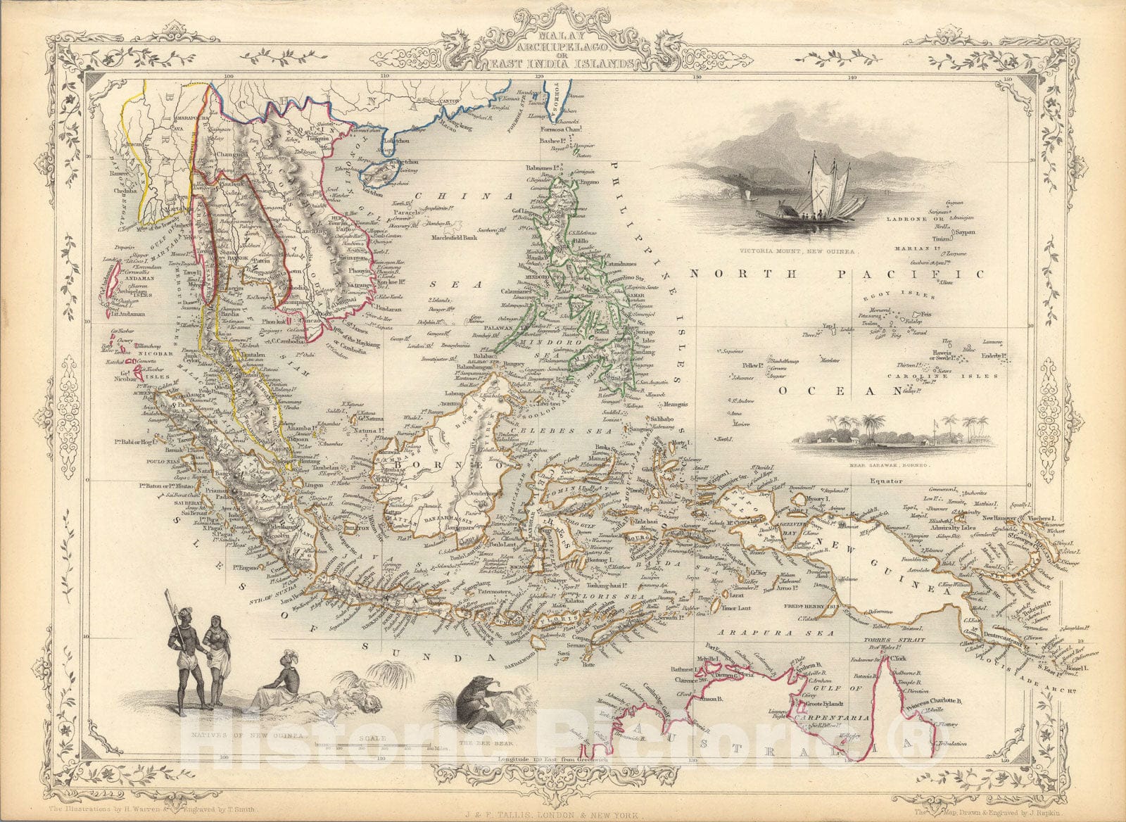 Historic Map : Malay Archipelago, Or East India Islands., 1851, Vintage Wall Art