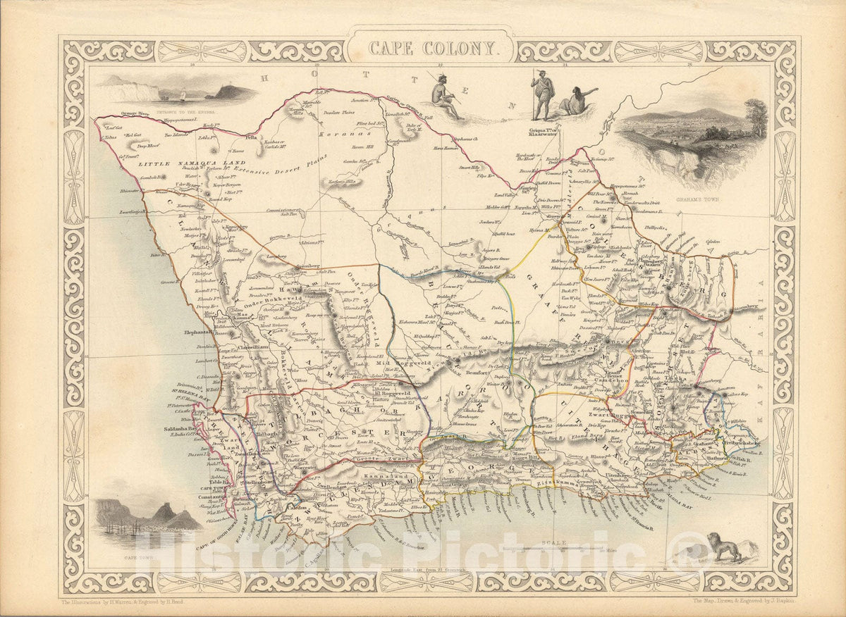 Historic Map : Cape Colony., 1851, Vintage Wall Art