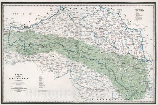 Historic Map : Composite: Karte des Konigreiche Galizien, 1843, Vintage Wall Art