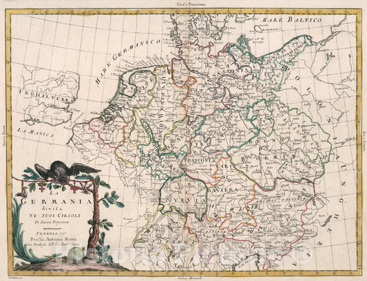 Historic Map : La Germania, 1776, Vintage Wall Art