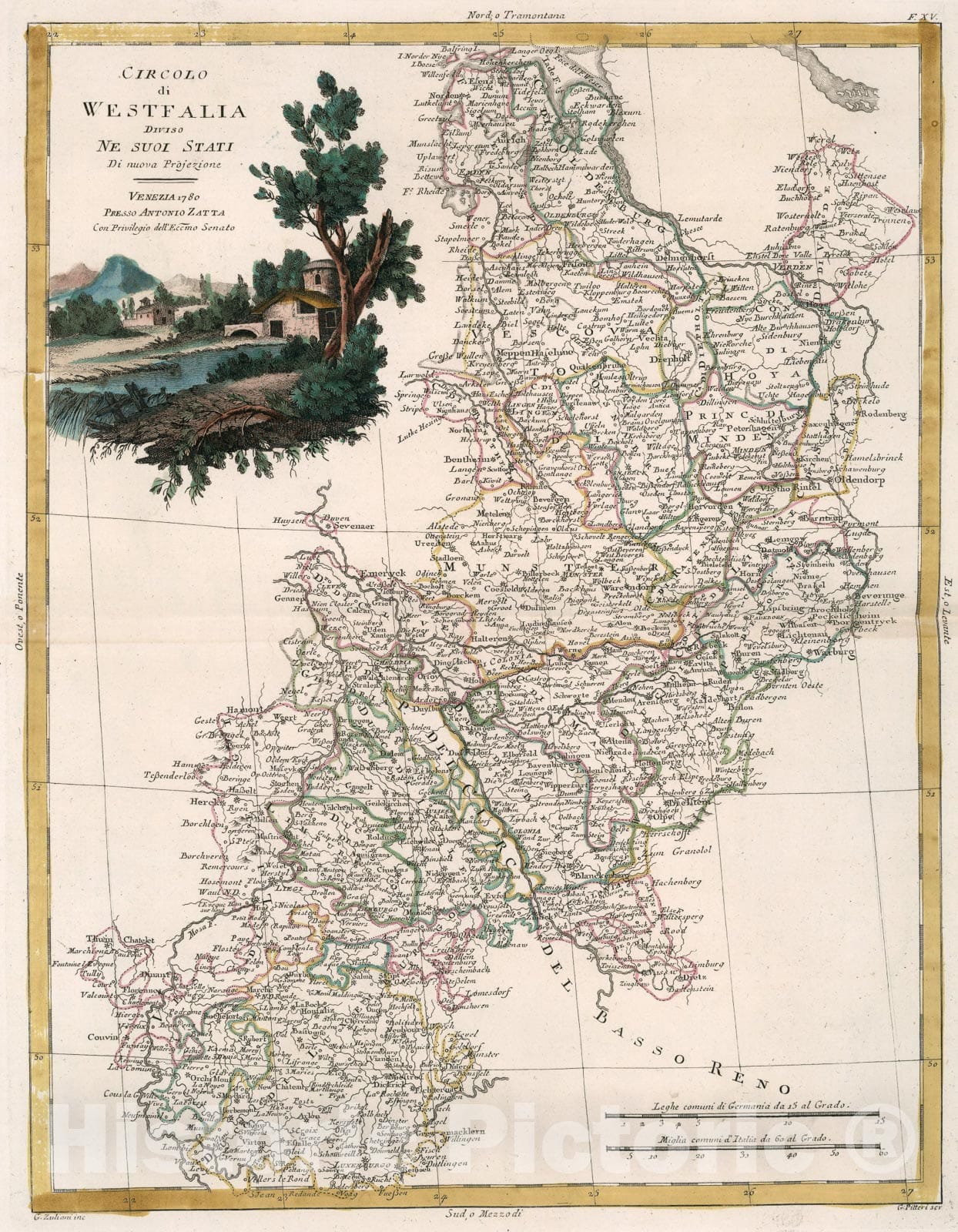 Historic Map : Circolo di Westfalia, 1780, Vintage Wall Art