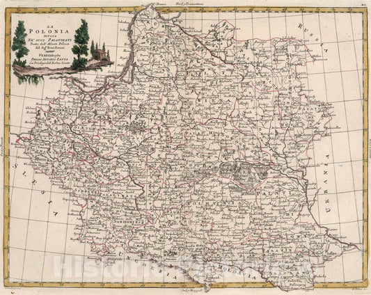 Historic Map : La Polonia, 1782, Vintage Wall Art