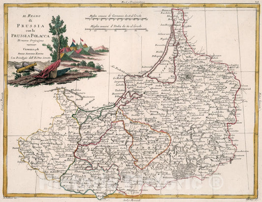 Historic Map : Il Regno di Prussia con la Prussia Polacca, 1781, Vintage Wall Art