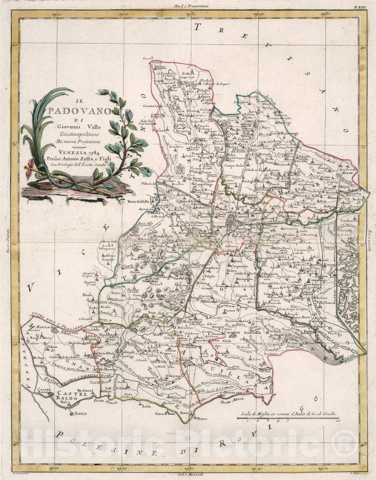 Historic Map : Il Padovano, 1784, Vintage Wall Art