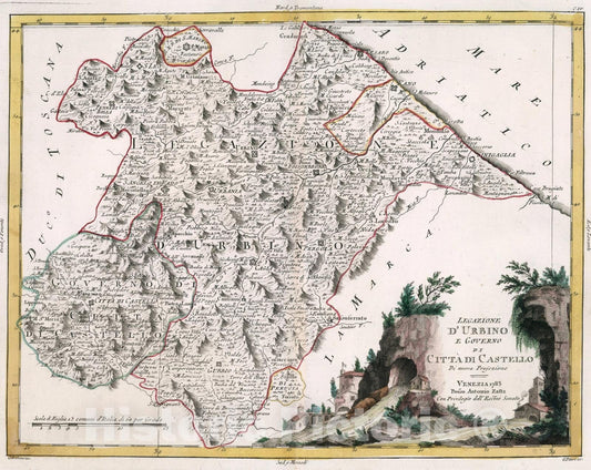 Historic Map : Legazione DUrbino, 1783, Vintage Wall Art