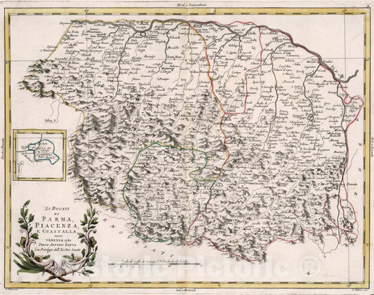 Historic Map : Li Ducati di Parma, Piacenza, e Guastalla, 1782, Vintage Wall Art