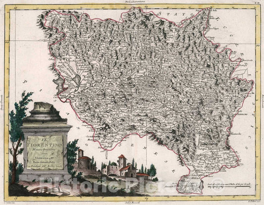 Historic Map : Il Fiorentino, 1783, Vintage Wall Art