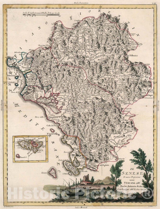 Historic Map : Il Senese, 1783, Vintage Wall Art