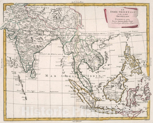Historic Map : Le Indie Orientali E Il Loro Arcipelago, 1784, Vintage Wall Art