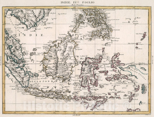 Historic Map : Indie IVo. Foglio, 1785, Vintage Wall Art