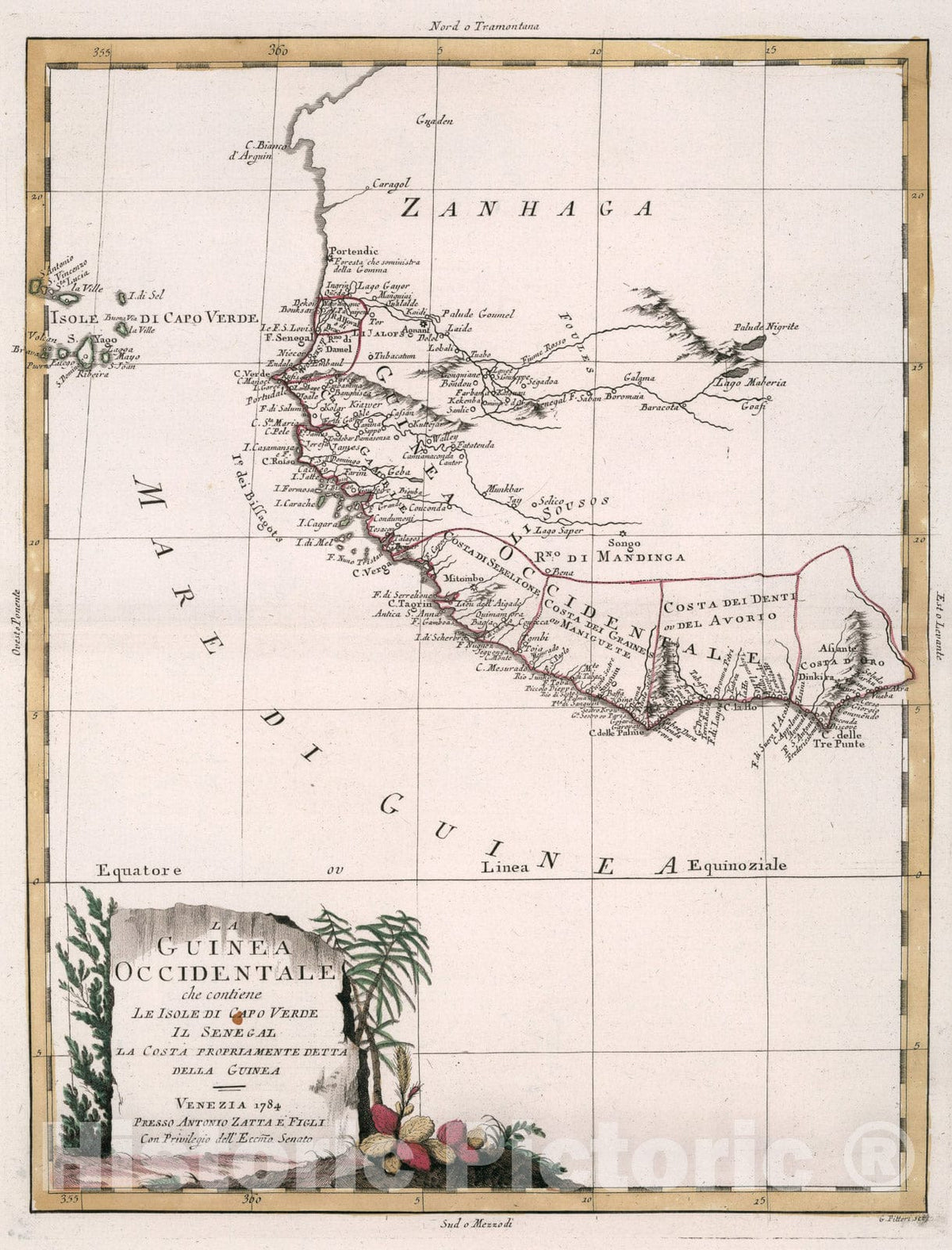 Historic Map : La Guinea Occidentale, 1784, Vintage Wall Art