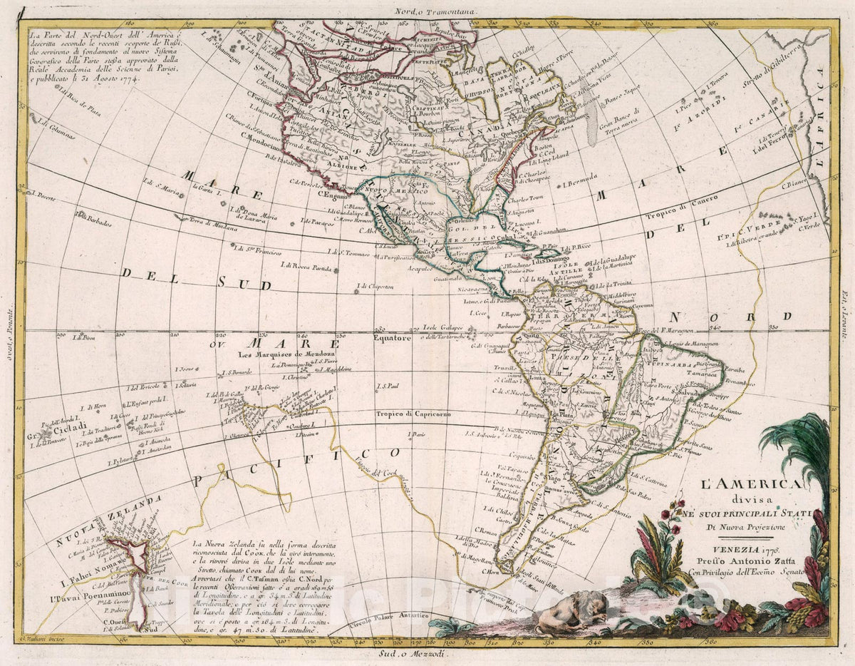 Historic Map : LAmerica, 1776, Vintage Wall Art