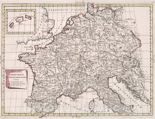 Historic Map : Imperium Caroli Magni Occidentis Imperatoris, 1785, Vintage Wall Art