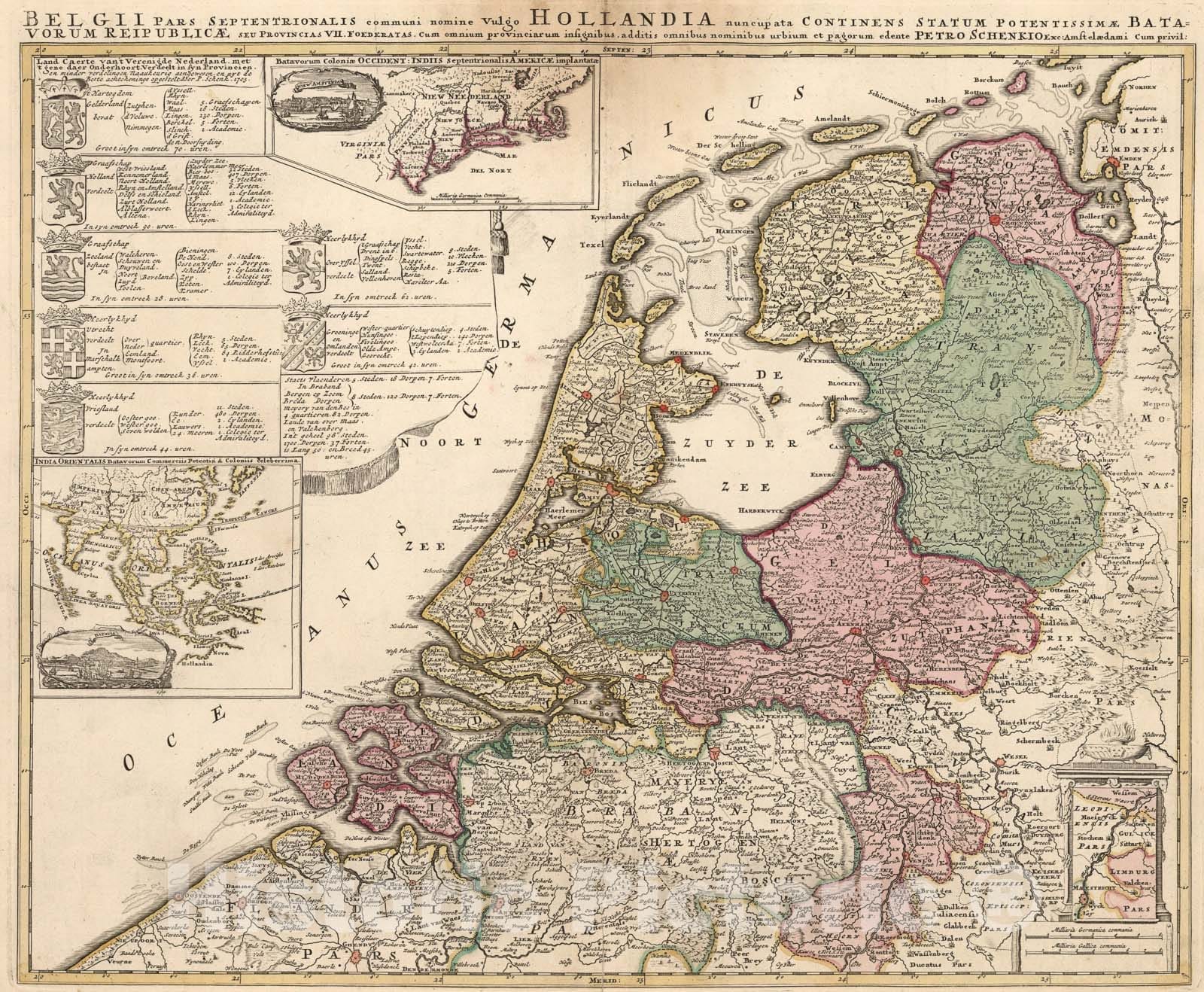 Historic Map - Belgii Pars Septentrionalis communi nomine Vulgo Hollandia, 1703, Johann Baptist Homann v2