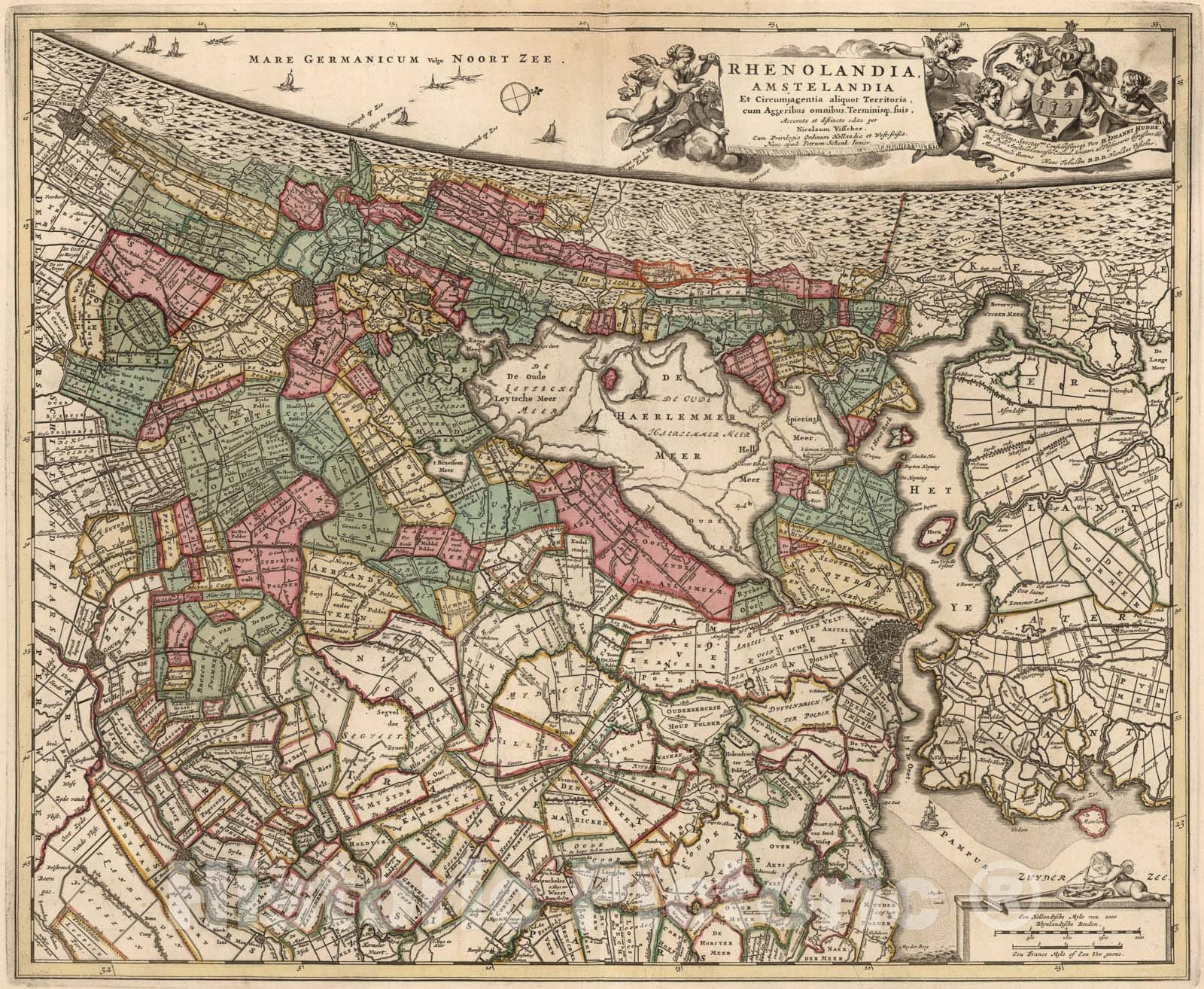 Historic Map : Rhenolandia, Amstelandia Et Circumiacentia aliquot Territoria, 1740, Vintage Wall Art