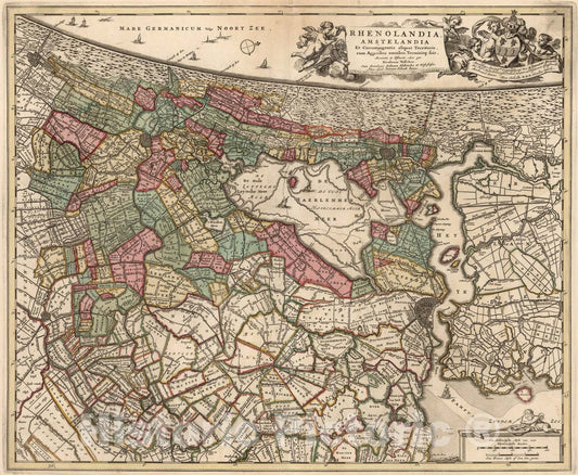 Historic Map : Rhenolandia, Amstelandia Et Circumiacentia aliquot Territoria, 1740, Vintage Wall Art
