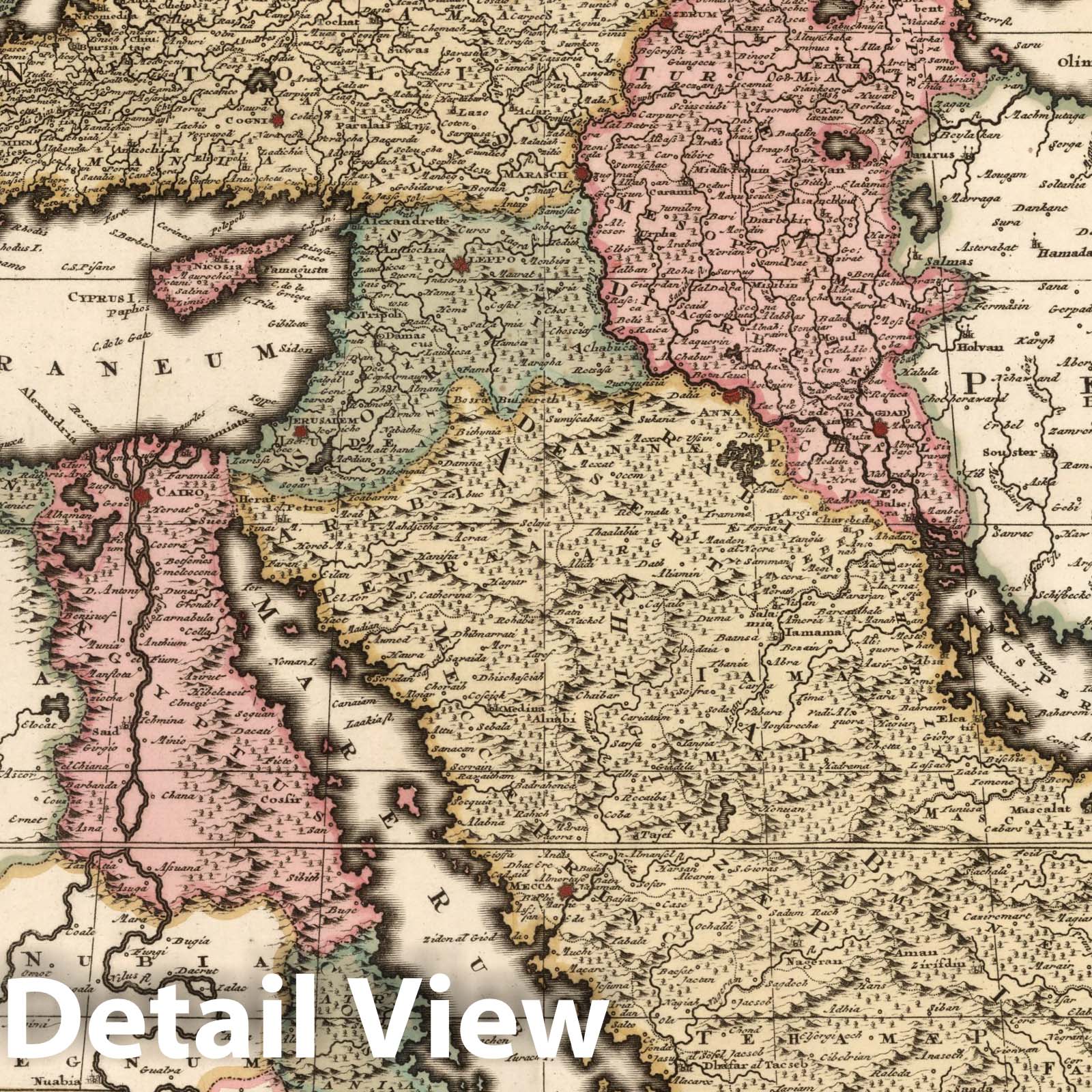 Ottoman Empire in Europe, Asia, and Africa - 1740 Historical Map Print