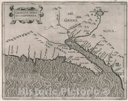Historic Map : Granata Nova et California, 1597, Vintage Wall Art