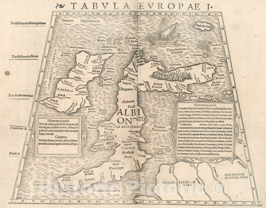 Historic Map : Tabula Europae I, 1540, Vintage Wall Art