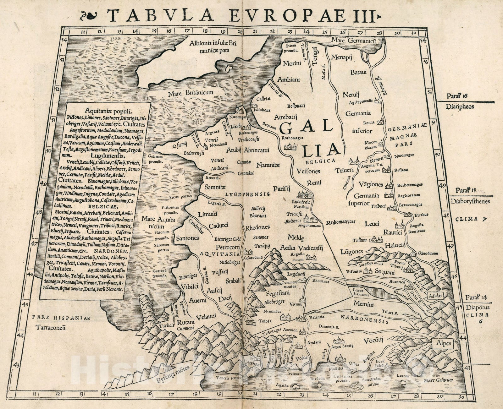 Historic Map : Tabula Europae III, 1540, Vintage Wall Art