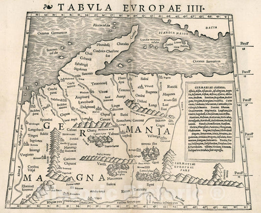 Historic Map : Tabula Europae IIII, 1540, Vintage Wall Art