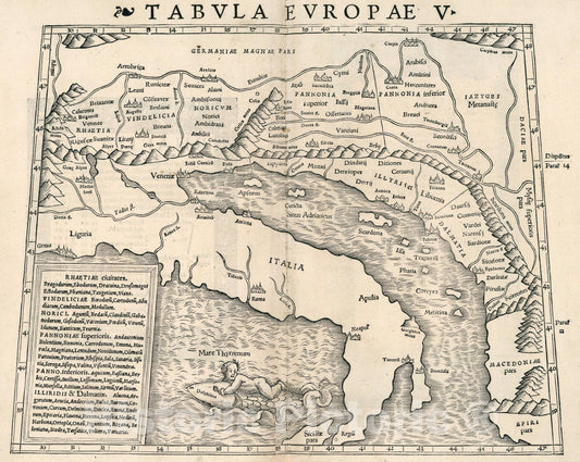 Historic Map : Tabula Europae V, 1540, Vintage Wall Art