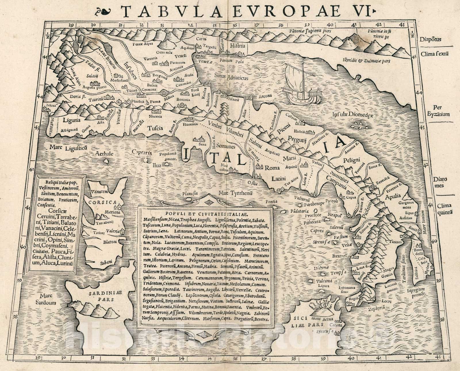 Historic Map : Tabula Europae VI, 1540, Vintage Wall Art