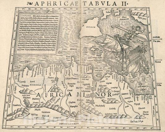 Historic Map : Aphricae tabula II, 1540, Vintage Wall Art